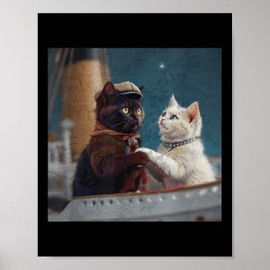 Poster Mème de chat drôle de film Titanic Rms bateau de c