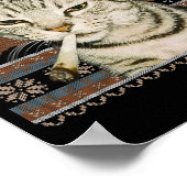 Poster Mème de chat drôle fumant Pull de Noël laid Chat  (Coin)