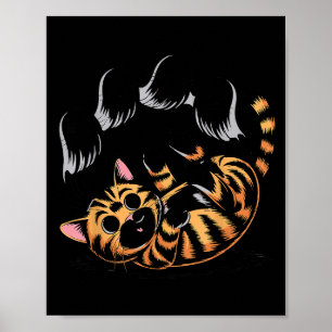 Poster Mème de chat fantôme drôle Halloween Soky Kitty