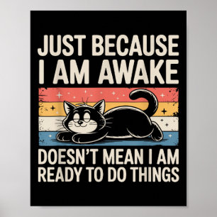 Poster Mème de chat paresseux drôle Amateur de trucs biza