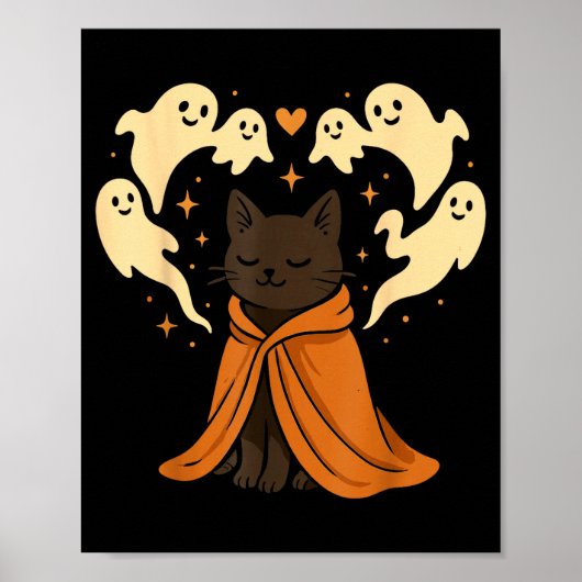 Poster Mème de chat Soky mignon noir Halloween (Devant)