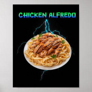 Poster Mème de Chicken Alfredo rap bootleg style 90 vinta