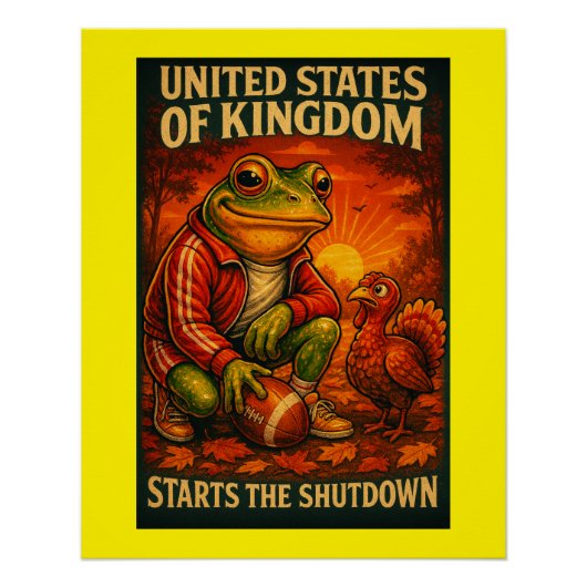 Poster Mème de grenouille drôle satire – Royaume-Uni des (Devant)