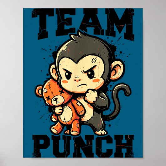 Poster Mème de jouet en peluche bébé singe robuste coup d (Devant)