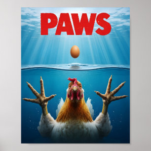 Poster Mème de poulet PAWS – Humour de poulet inspiré de
