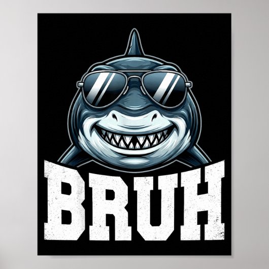 Poster Mème de requin Bruh (Devant)