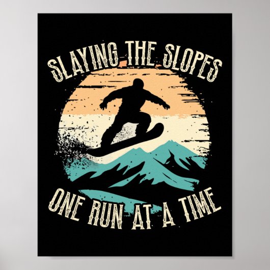 Poster Mème De Snowboard Drôle Jetant Les Pentes Une Cour (Devant)