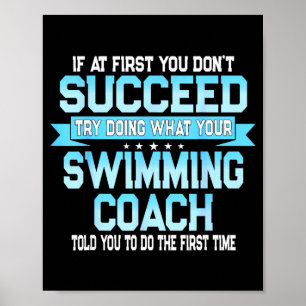Poster Mème d'entraîneur de natation amusant - Citation d