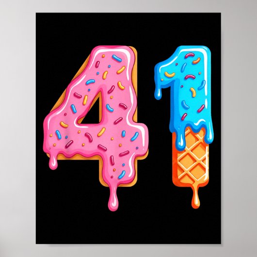 Poster Meme Drip 41 Style de Baseball Cool Numéro Quarant (Devant)