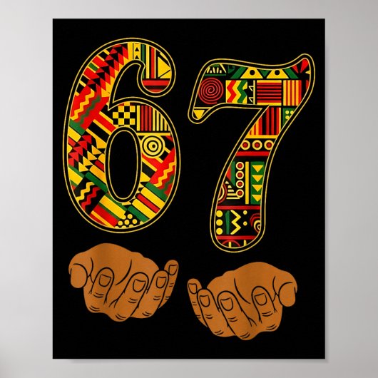 Poster Meme Drôle 6 7 Six Sept Mois de l'histoire des Noi (Devant)