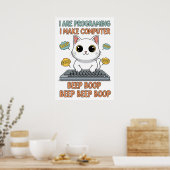 Poster Mème drôle de chat de programmation - "Je suis en (Cuisine)