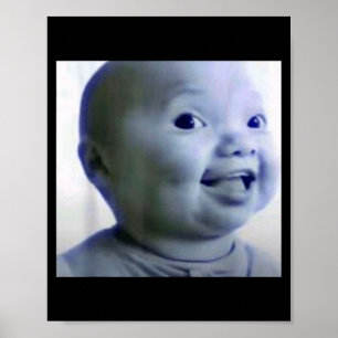 Poster Mème drôle de niche bébé Gen Z Ai viral rigolant A