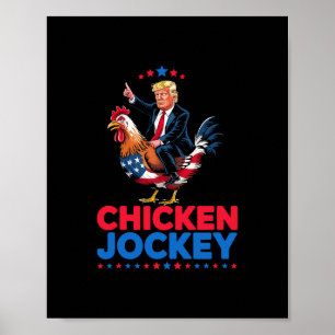Poster Mème drôle de poulet jockey Trump
