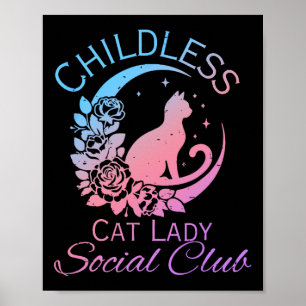 Poster Mème du club social des dames chats sans enfants K
