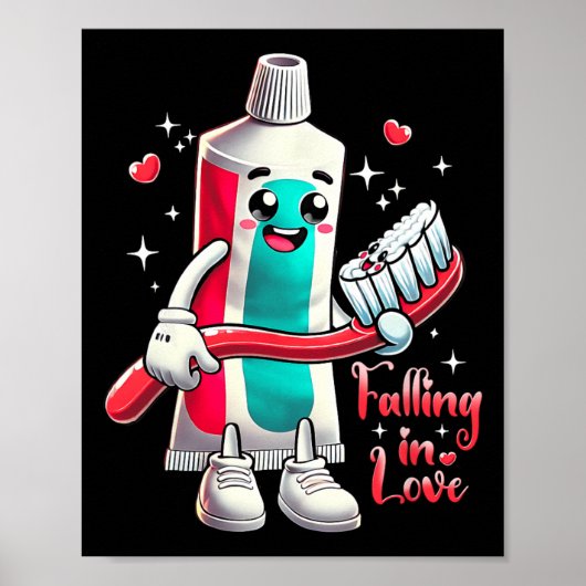 Poster Meme Falling Inlove Valentine Toothpaste Love Toot (Devant)
