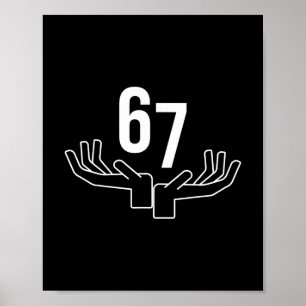 Poster Mème geste de la main 67 Six Seven