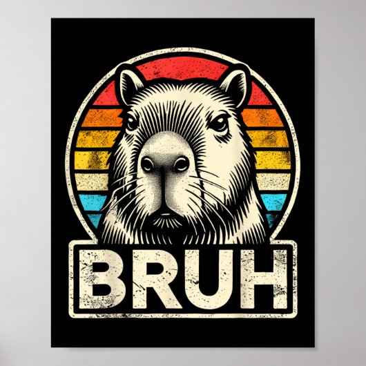 Poster Mème Graphique Funny Capybara Bruh Pour Garçons Fi (Devant)