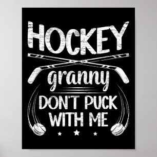 Poster Mémé hockey grand-mère drôle mémé d'un joueur de h