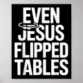Poster Même Jésus Flipped Tables Drôle Jésus Aimants Chri (Devant)