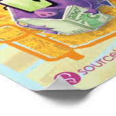 Poster Même les monstres aiment les bibliothèques 13" x 1 (Coin)