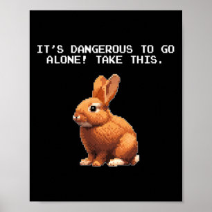 Poster Mème Lover Vidéo Gamer dangereux lapin seul