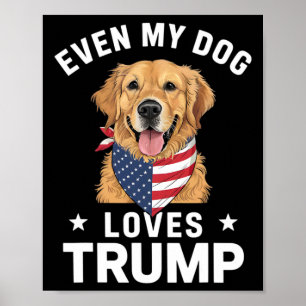 Poster Même Mon Chien Aime Trump Drapeau Usa Bandana
