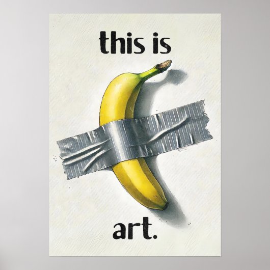 Poster Mème Ruban Adhésif Banane Drôle (Devant)