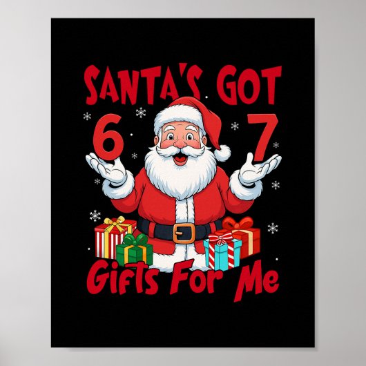Poster Mème Santa Six Seven Noël Gen Z Meme (Devant)