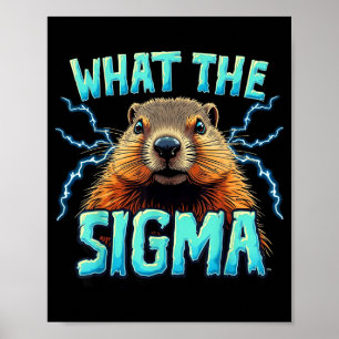 Poster Mème Sigma Rétro Groundhog Day Drôle Groundhog Y2k