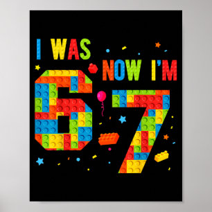 Poster Meme Six Seven Garçons Construction Anniversaire J