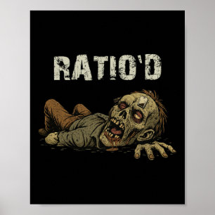 Poster Meme Teag drôlement zombie Npc Ratioed Joueur H