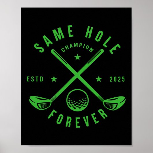 Poster Même Trou Forever Golf Bachelor Party Bachelorette (Devant)