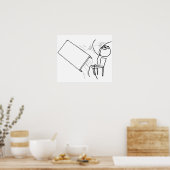 Poster Mème visage de la plage de retournement de table (Cuisine)