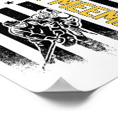 Poster Mémée de hockey Joueuse de hockey au drapeau améri (Coin)