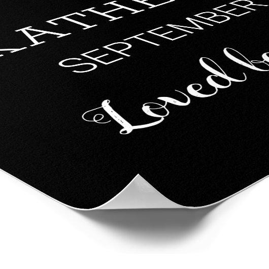 Poster Mémento élégant de funérailles avec collage de 9 p (Coin)