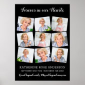 Poster Mémento élégant de funérailles avec collage de 9 p (Devant)