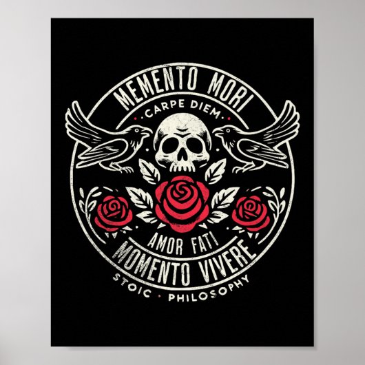 Poster Memento Mori, Amor Fati, Stoïque Citation Philosop (Devant)