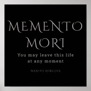 Poster Memento Mori, stoïcisme, Marcus Aurelius
