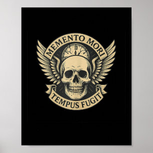 Poster Memento Mori Tempus Fugit Citation latine stoïque 