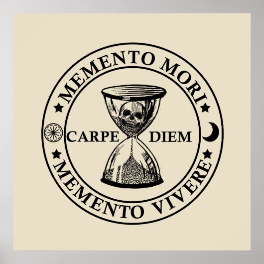 Poster memento mori vivere (Devant)