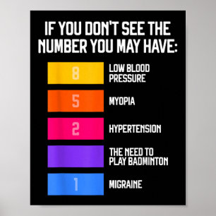 Poster Mèmes de badminton drôles et humoristiques de vola