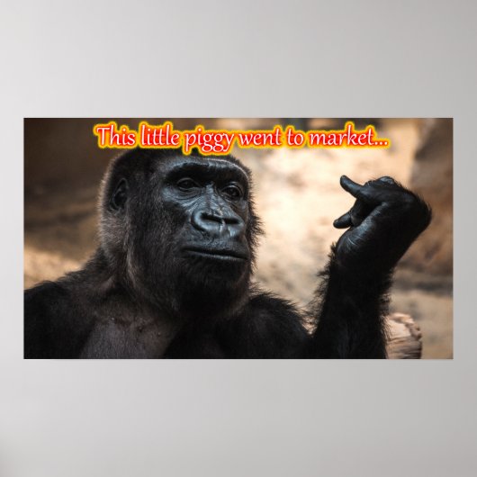 Poster Mèmes de Singe Ape Chimp drôle avec des paroles am (Devant)