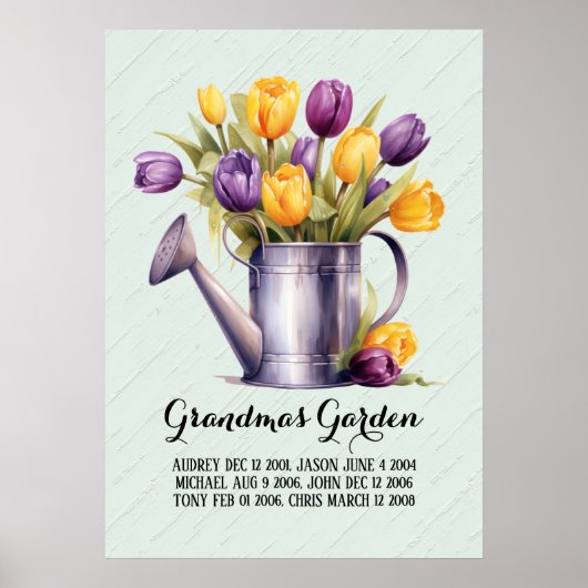 Poster Mémés jardin affectueux petits-enfants (Devant)