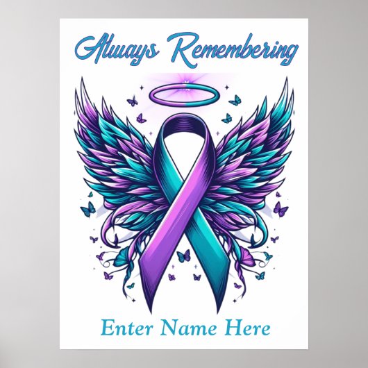 Poster Mémoire Amoureuse Personnalisée Perte par Suicide  (Devant)