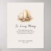 Poster Mémoire d'amour bougie florale Mariage souvenir (Devant)