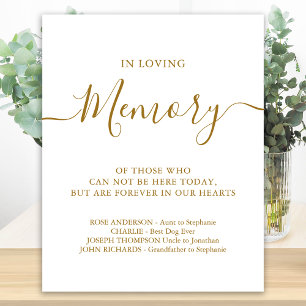 Poster Mémoire d'amour mémorial personnalisé Mariage d'or