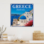 Poster 💙 Mémoire de vacances à Santorin Grèce (Cuisine)