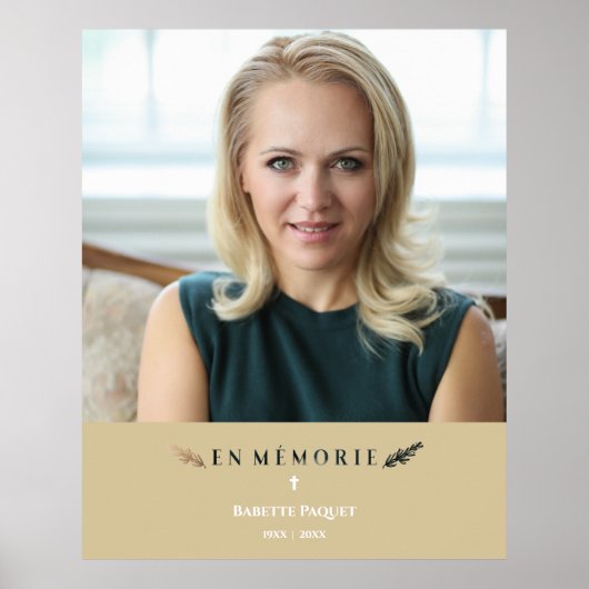 Poster Mémoire Minimaliste Photo Français Proches Dorés (Devant)