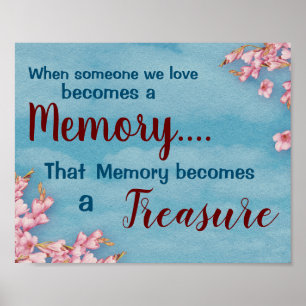 Poster Mémoire précieuse perdue Loved One Floral Print