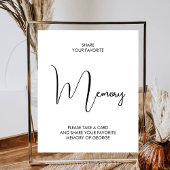 Poster Mémoire préférée Garde-mémoire Funérailles Moderne